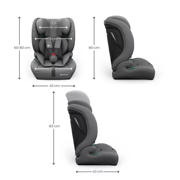 Kinderkraft gyerekülés és ülésmagasító Comfort Up II PLUS i-Size 76-150cm szürke