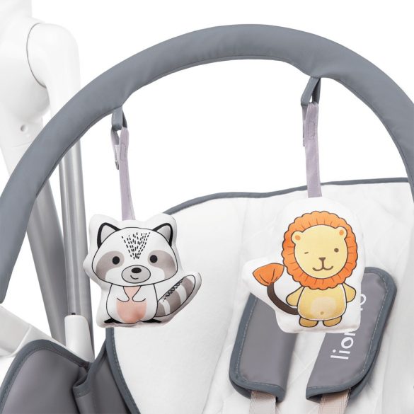 Lionelo Niles 2in1 multifunkciós etetőszék és hinta - szürke manó palota