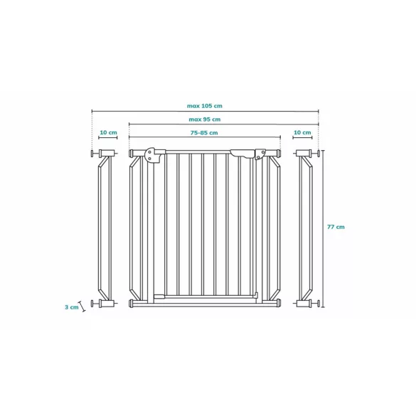 Lionelo ajtórács fém Truus 75-105 cm fekete-onyx