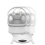 Lionelo Bella 4in1 szett 360° elektromos bölcső, ringató, pihenőszék és hinta - Grey Concerte manó p