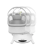 Lionelo Bella 4in1 szett 360° elektromos bölcső, ringató, pihenőszék és hinta - Grey Concerte manó p