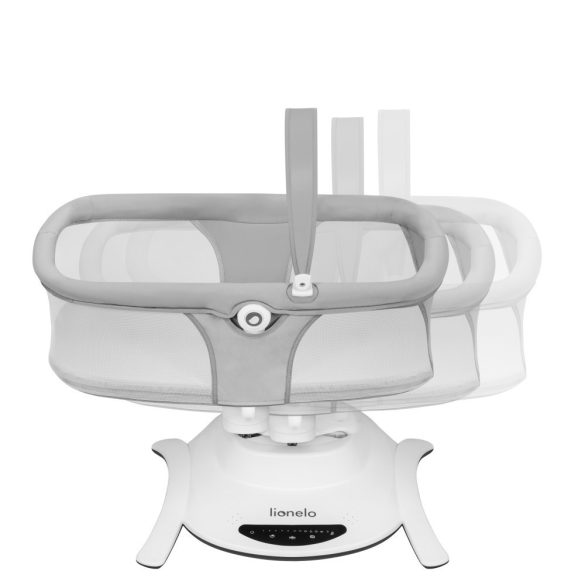 Lionelo Bella 4in1 szett 360° elektromos bölcső, ringató, pihenőszék és hinta - Grey Concerte manó p