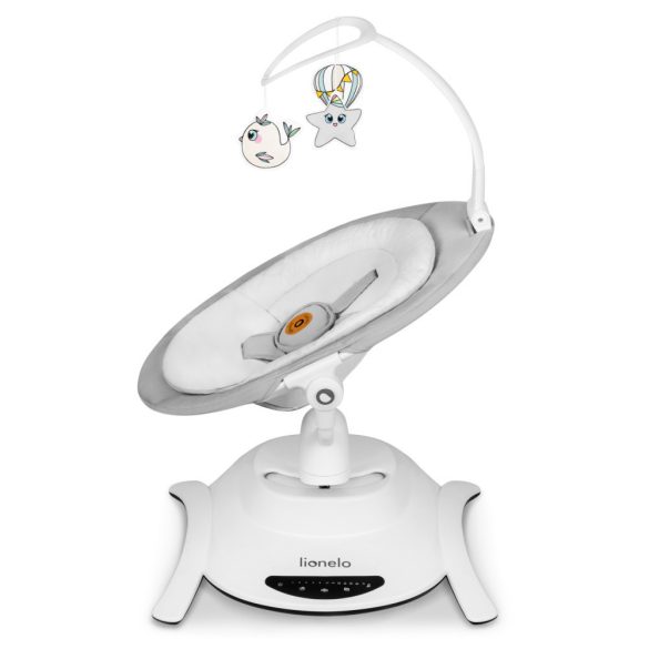 Lionelo Bella 4in1 szett 360° elektromos bölcső, ringató, pihenőszék és hinta - Grey Concerte manó p