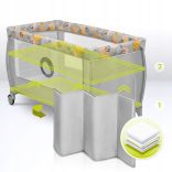 Lionelo Stefi Plus kétszintes utazóágy - Pink Yellow manó palota