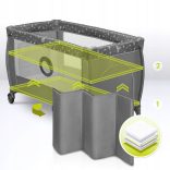 Lionelo Stefi Plus kétszintes utazóágy - Grey White manó palota