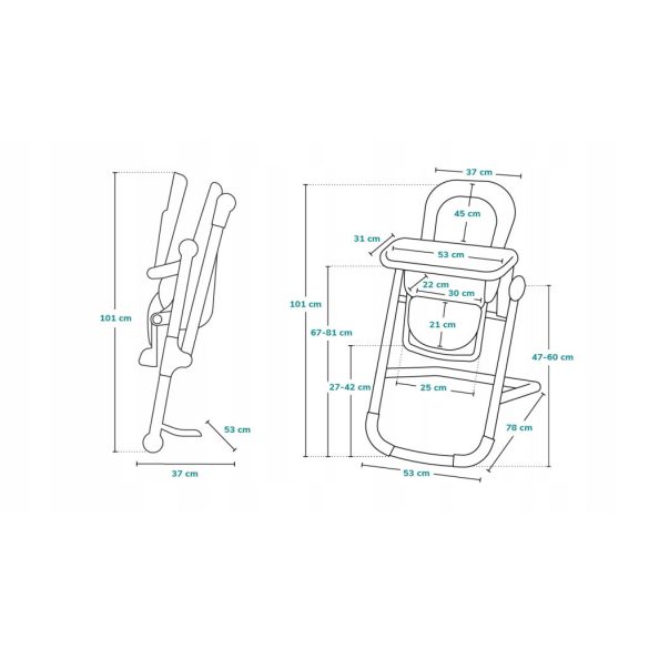 Lionelo Cora Plus 2in1 etetőszék és pihenőszék - Grey Stone manó palota