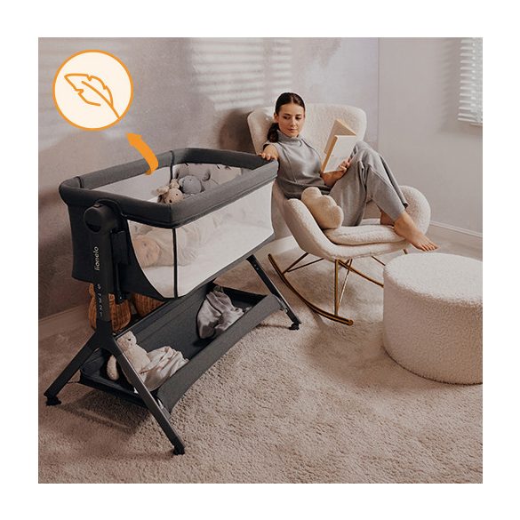 Lionelo Leonie Plus 3az1-ben babaágy, bölcső és babaöböl - Grey Stone