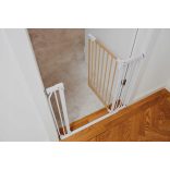 Lionelo Truus Slim biztonsági ajtórács - White Natural (75-105 cm) 2 db toldóval!