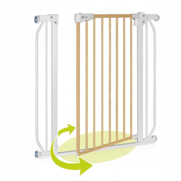 Lionelo Truus Slim biztonsági ajtórács - White Natural (75-105 cm) 2 db toldóval!