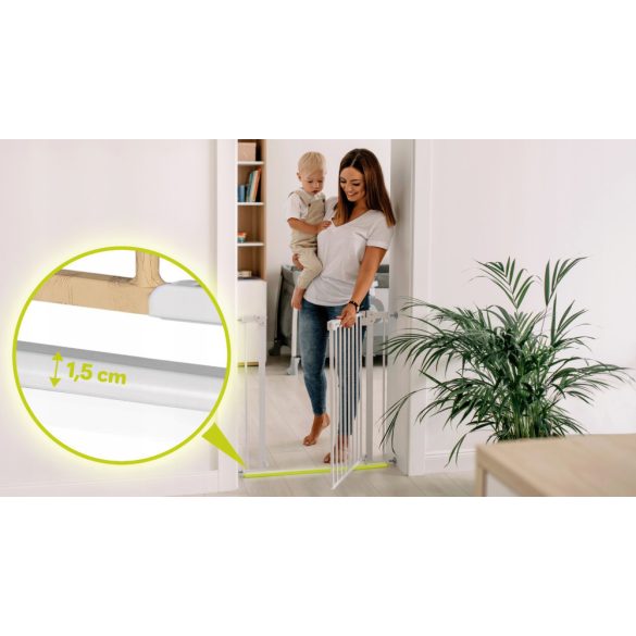 Lionelo Truus Slim biztonsági ajtórács - White Natural (75-105 cm) 2 db toldóval!