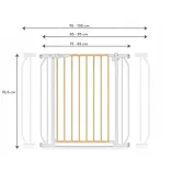 Lionelo Truus Slim biztonsági ajtórács - White Natural (75-105 cm) 2 db toldóval!