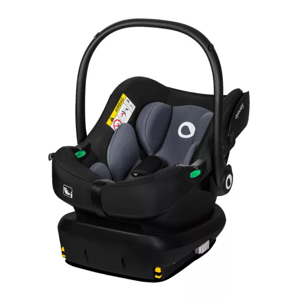 Lionelo Astrid I-Size Babahordozó + bázistalp Set (40-87 cm) - Black Grey