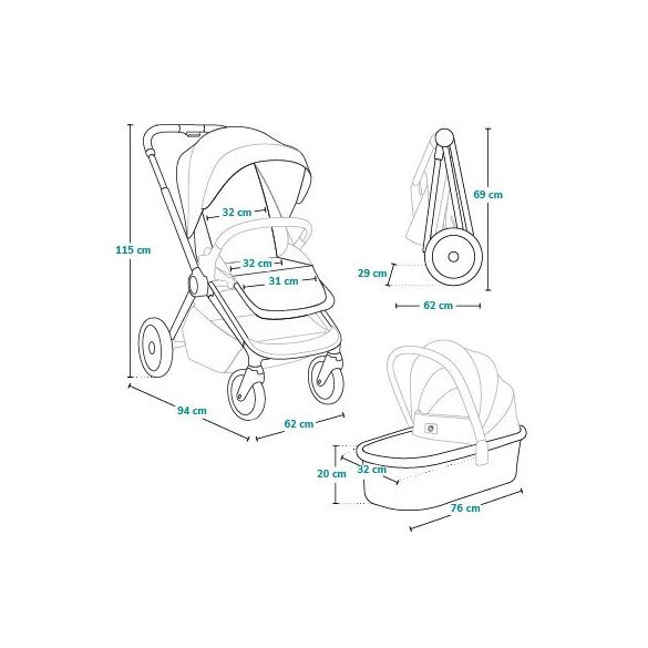 Lionelo Layla 2in1 multifunkciós babakocsi - Brown Rust