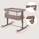 Lionelo Aurora 3in1 babaöböl, babaágy és bölcső -  Beige Taupe