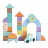 Sun Baby Fa építőkockák (60 db-os készlet) - Autós állatok