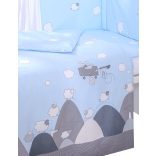 BabyLion Prémium 3 részes ágyneműhuzat szett - Kék - repülős farkas