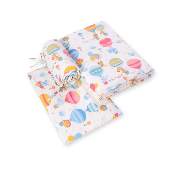 BabyLion Prémium 3 részes ágyneműhuzat szett - Színes ballonok