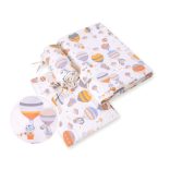 BabyLion Prémium 3 részes ágyneműhuzat szett - Szürke-sárga léggömök