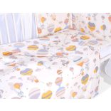 BabyLion Prémium 3 részes ágyneműhuzat szett - Szürke-sárga léggömök