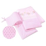 BabyLion Prémium 3 részes ágyneműhuzat szett - Rózsaszín - Édes mackók