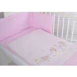 BabyLion Prémium 3 részes ágyneműhuzat szett - Rózsaszín - Édes mackók