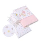 BabyLion Prémium 3 részes ágyneműhuzat szett - Rózsaszín - nyuszi és barátai