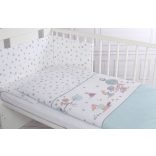 BabyLion Prémium 3 részes ágyneműhuzat szett - Menta - nyuszi és barátai