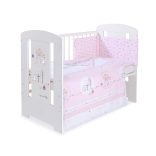 BabyLion Prémium 3 részes ágyneműhuzat szett - Kedves madarak - Rózsaszín