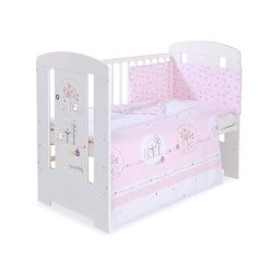   BabyLion Prémium 3 részes ágyneműhuzat szett - Kedves madarak - Rózsaszín