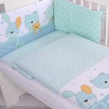 BabyLion Prémium 5 részes ágyneműhuzat szett - Kék macik