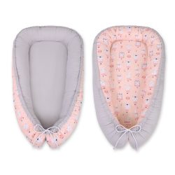   Prémium babafészek -   Kifordítható!  -  Szürke - Balerina nyuszik