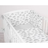 BabyLion Prémium 3 részes ágyneműhuzat szett - Szürke felhők
