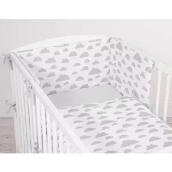   BabyLion Prémium 3 részes ágyneműhuzat szett - Szürke felhők