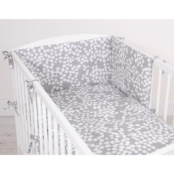 BabyLion Prémium 3 részes ágyneműhuzat szett - Szürke buborékok