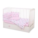 BabyLion Prémium 3 részes ágyneműhuzat szett - Rózsaszín csillagok