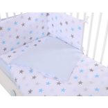 BabyLion Prémium 5 részes ágyneműhuzat szett - Kék csillagok