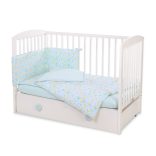 BabyLion Prémium 5 részes ágyneműhuzat szett - Kék pillangók