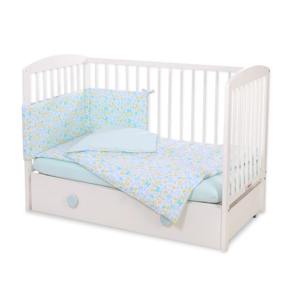 BabyLion Prémium 5 részes ágyneműhuzat szett - Kék pillangók