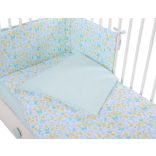 BabyLion Prémium 5 részes ágyneműhuzat szett - Kék pillangók