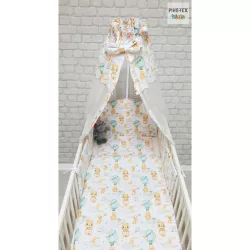  Pihe-Tex Ágynemû Pamut 4 részes 90x140 40x50cm Hõlégballonos maci zöld 683/Z
