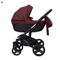   Mikrus multifunkciós babakocsi Genua (merev mózes, hordozó 0-10kg, pelenkázótáska) 29 mûbõr bordó