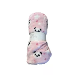   Soffi Baby takaró plüss dupla rózsa fehér pandapofi 75x100cm