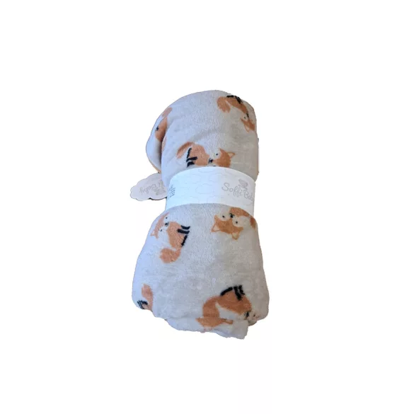 Soffi Baby takaró plüss dupla bézs róka 75x100cm