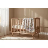 Soffi Baby takaró muszlin dupla kék virágok macikkal 70x90cm