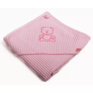 Vaganza fürdõlepedõ Waffle 70X70cm rózsaszín hímzett maci