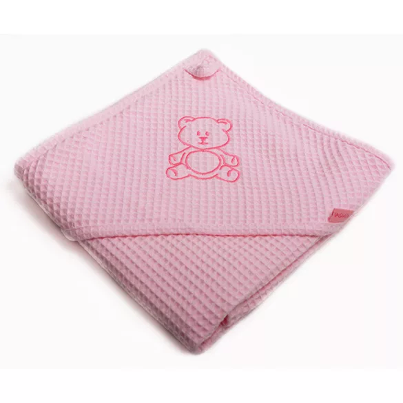 Vaganza fürdõlepedõ Waffle 70X70cm rózsaszín hímzett maci