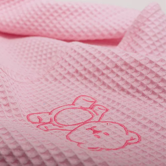 Vaganza fürdõlepedõ Waffle 70X70cm rózsaszín hímzett maci