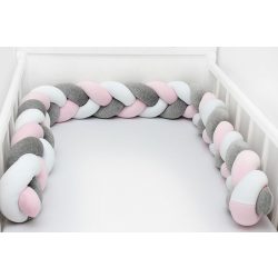   Scamp Plüss Fonott rácsvédő 180cm - Rózsaszín-Szürke-Fehér
