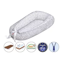   Scamp babafészek kókuszbetétes Little Clouds White Grey BF001