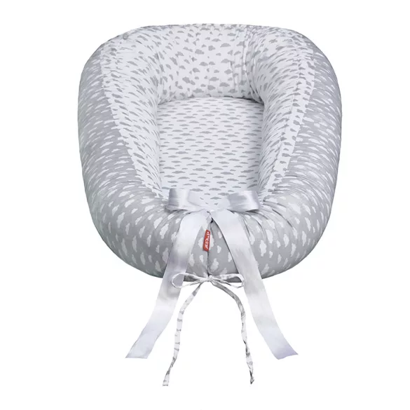 Scamp babafészek kókuszbetétes Little Clouds White Grey BF001